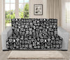 White And Black Adinkra Symbols Print Futon Protector