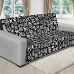 White And Black Adinkra Symbols Print Futon Protector