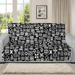 White And Black Adinkra Symbols Print Futon Protector