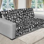 White And Black Adinkra Symbols Print Futon Protector