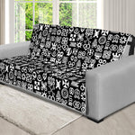 White And Black Adinkra Symbols Print Futon Protector