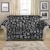 White And Black Adinkra Symbols Print Loveseat Protector