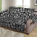 White And Black Adinkra Symbols Print Loveseat Protector