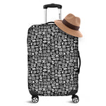 White And Black Adinkra Symbols Print Luggage Cover