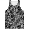 White And Black Adinkra Symbols Print Men's Tank Top