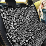 White And Black Adinkra Symbols Print Pet Car Back Seat Cover