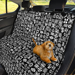 White And Black Adinkra Symbols Print Pet Car Back Seat Cover