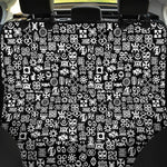 White And Black Adinkra Symbols Print Pet Car Back Seat Cover