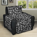 White And Black Adinkra Symbols Print Recliner Protector