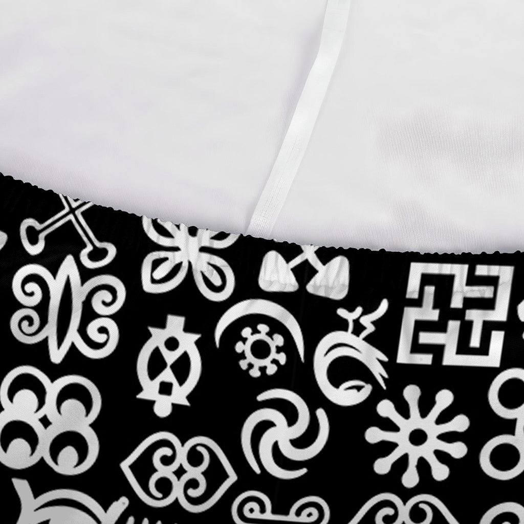 White And Black Adinkra Symbols Print Sofa Cover