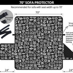 White And Black Adinkra Symbols Print Sofa Protector