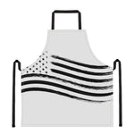 White And Black American Flag Print Apron