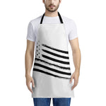 White And Black American Flag Print Apron