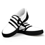 White And Black American Flag Print Black Slip On Shoes