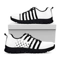 White And Black American Flag Print Black Running Shoes