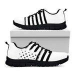 White And Black American Flag Print Black Sneakers