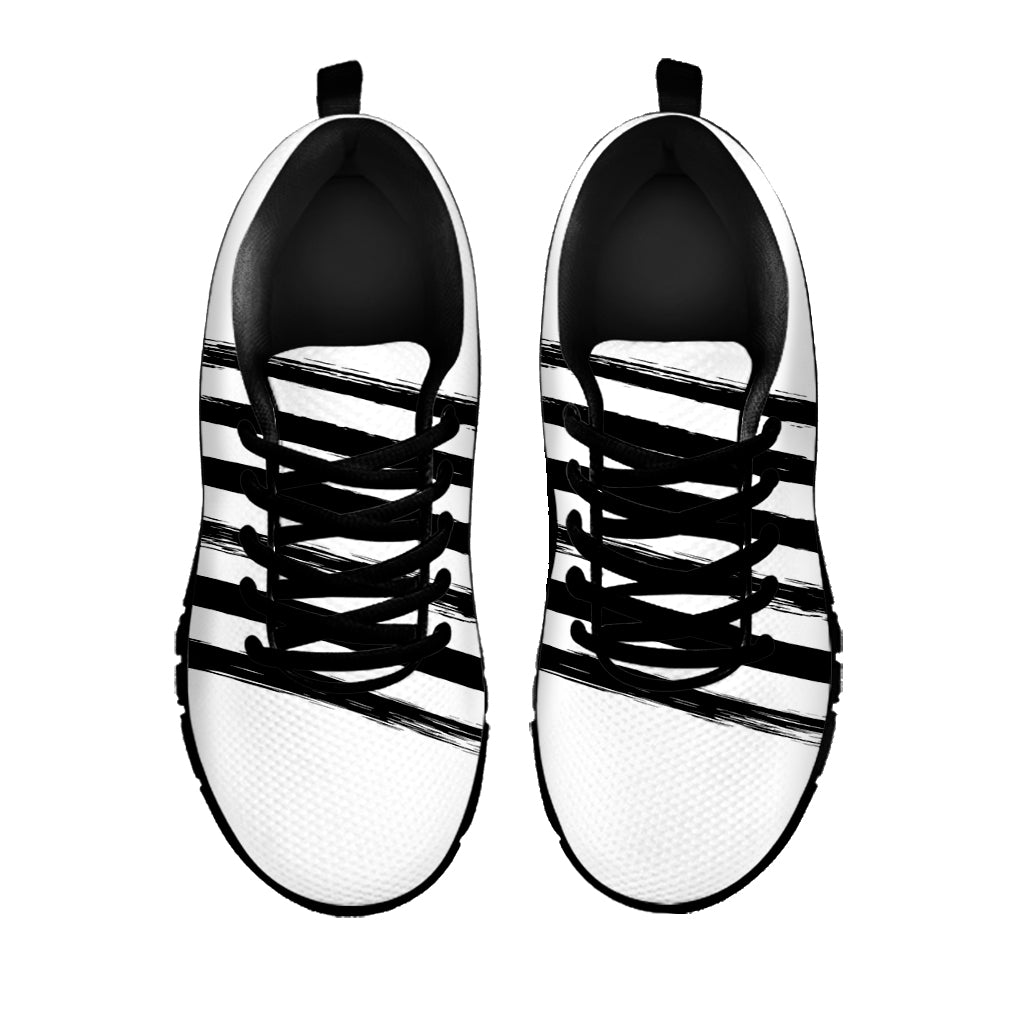White And Black American Flag Print Black Sneakers