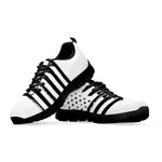 White And Black American Flag Print Black Sneakers