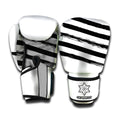 White And Black American Flag Print Boxing Gloves