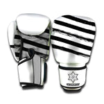White And Black American Flag Print Boxing Gloves