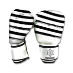 White And Black American Flag Print Boxing Gloves