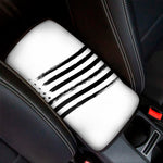 White And Black American Flag Print Car Center Console Cover