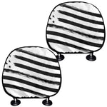 White And Black American Flag Print Car Headrest Covers