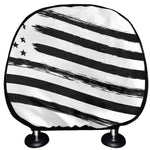 White And Black American Flag Print Car Headrest Covers