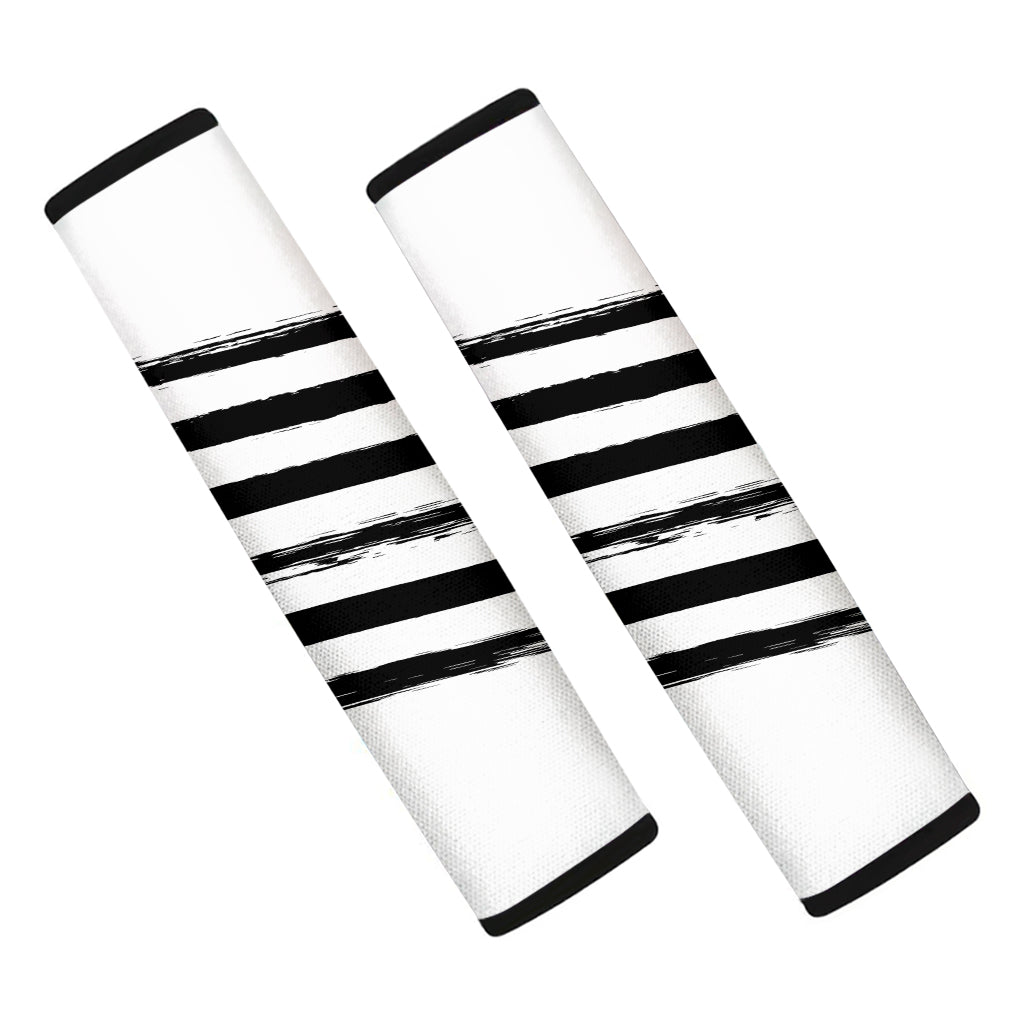 White And Black American Flag Print Car Seat Belt Covers