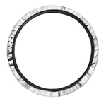 White And Black American Flag Print Car Steering Wheel Cover