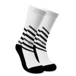White And Black American Flag Print Crew Socks