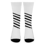 White And Black American Flag Print Crew Socks
