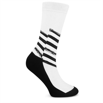 White And Black American Flag Print Crew Socks