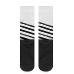 White And Black American Flag Print Crew Socks