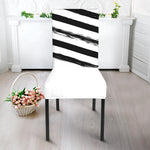 White And Black American Flag Print Dining Chair Slipcover