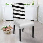 White And Black American Flag Print Dining Chair Slipcover