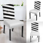 White And Black American Flag Print Dining Chair Slipcover