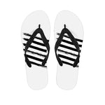 White And Black American Flag Print Flip Flops