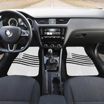 White And Black American Flag Print Front and Back Car Floor Mats