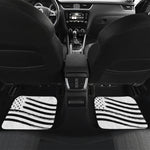 White And Black American Flag Print Front and Back Car Floor Mats
