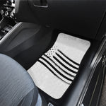White And Black American Flag Print Front and Back Car Floor Mats
