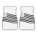 White And Black American Flag Print Front Car Floor Mats