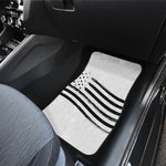 White And Black American Flag Print Front Car Floor Mats
