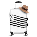 White And Black American Flag Print Luggage Cover