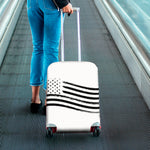 White And Black American Flag Print Luggage Cover