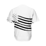 White And Black American Flag Print Men's Baseball Jersey