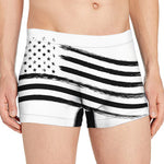 White And Black American Flag Print Men's Boxer Briefs