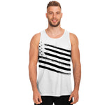 White And Black American Flag Print Men's Tank Top