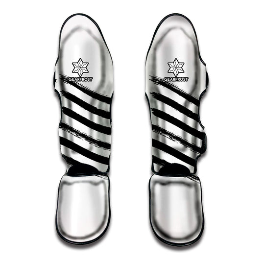 White And Black American Flag Print Muay Thai Shin Guard