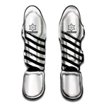 White And Black American Flag Print Muay Thai Shin Guard
